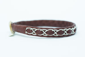 Abisko, Burgundy, Reindeer leather, Sami Bracelet, Pewter and Silver Braided Bracelet, Pemberton BC