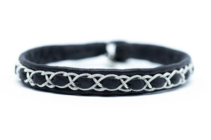 Abisko, Reindeer leather, Sami Bracelet, Pewter and Silver Braided Bracelet