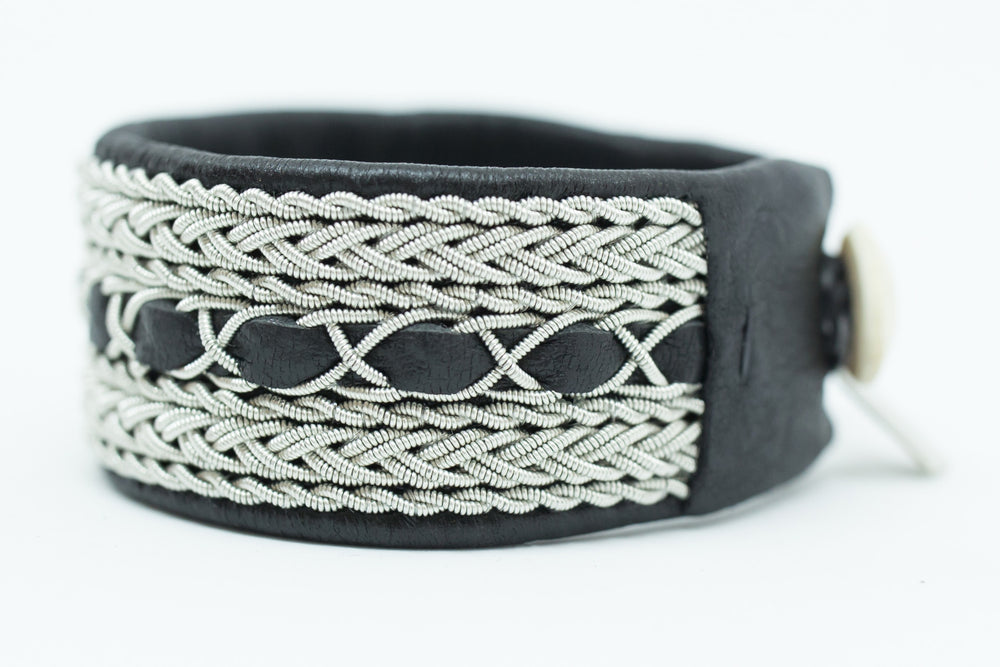Cloud Burst, Reindeer leather, Sami Bracelet, Pewter Tennarmband Bracelet, Pemberton BC