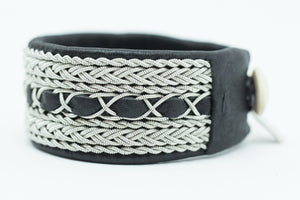 Cloud Burst, Reindeer leather, Sami Bracelet, Pewter Tennarmband Bracelet, Pemberton BC