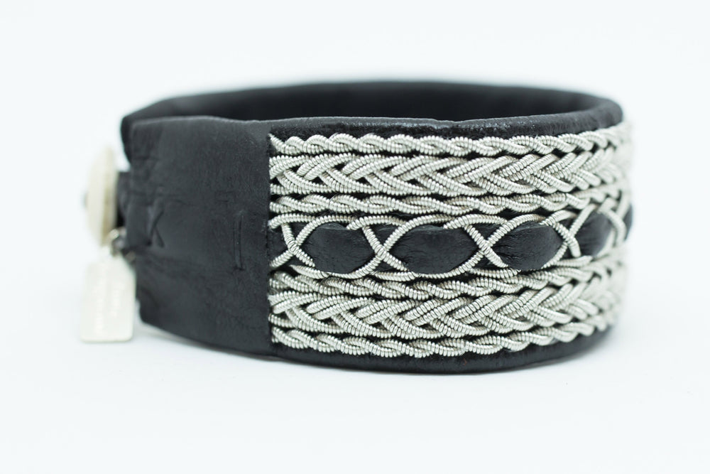 Cloud Burst, Reindeer leather, Sami Bracelet, Pewter Tennarmband Bracelet, Pemberton BC