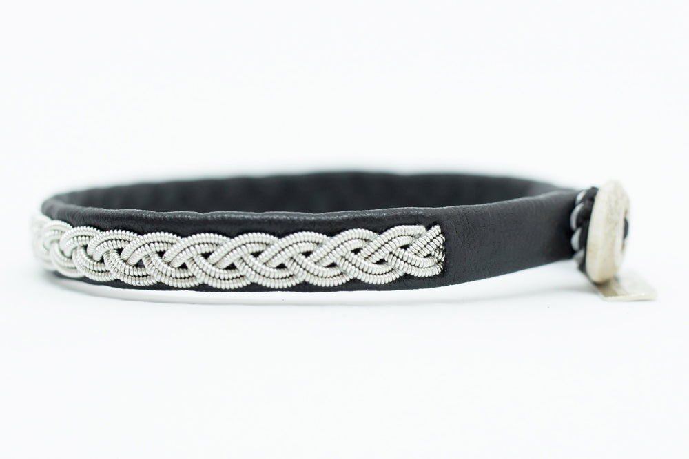 Sami, black reindeer leather, Sami Bracelet, Tennarmband, Simply Sami Jewelry