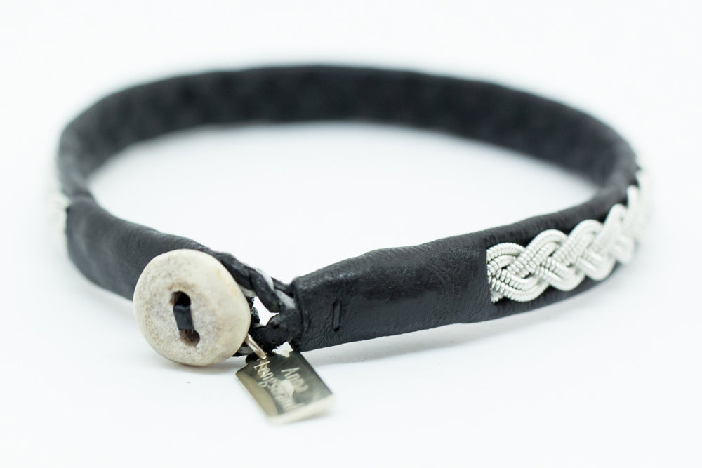 Sami, black reindeer leather, Sami Bracelet, Tennarmband, Simply Sami Jewelry