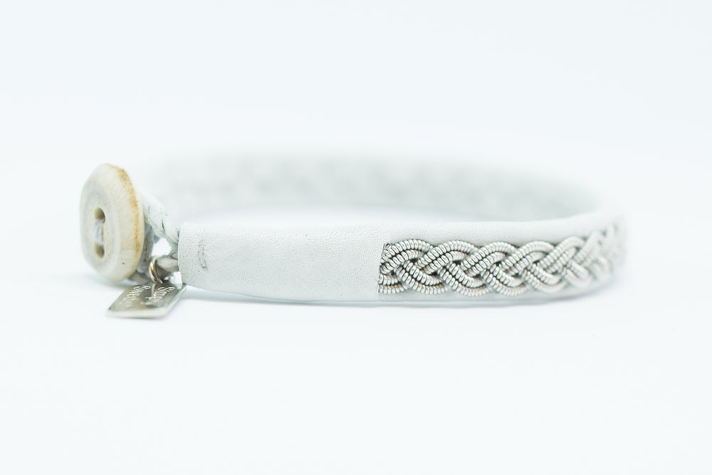 Sami, white reindeer leather, Sami Bracelet, Tennarmband, Simply Sami Jewelry