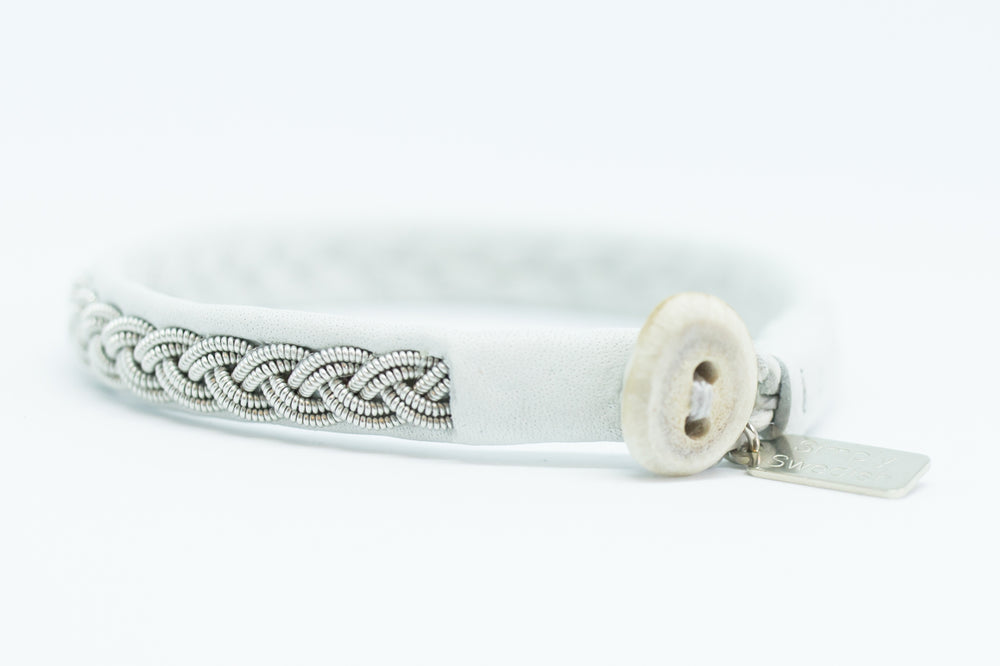 Sami, white reindeer leather, Sami Bracelet, Tennarmband, Simply Sami Jewelry