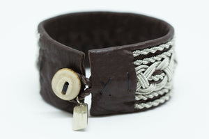 Sky Pilot, Brown Reindeer leather, Sami Bracelet, Pewter Tennarmband Bracelet, Pemberton BC